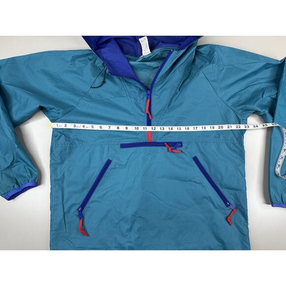 Vintage Sierra Designs Anorak Jacket M Teal Purple 90s Pullover Hooded - Picture 5 of 14